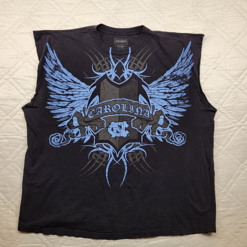 Champs Sports UNC‎ Tar Heels Y2K well worn black Tank size XXL